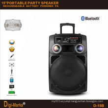 15′′ Mobile Party DJ LED Karaoke Trolley Bluetooth Active Speaker